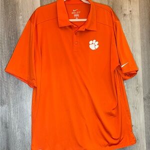 Nike Dri-Fit On-Field Clemson Tigers Performance Polo Golf Shirt Orange Men's XL